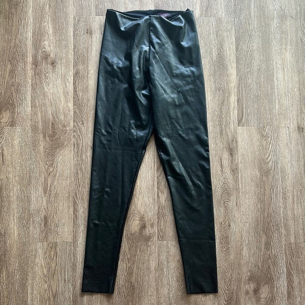 Cammando Control Top Faux Leather Leggings Black Size Large High‎ Rise